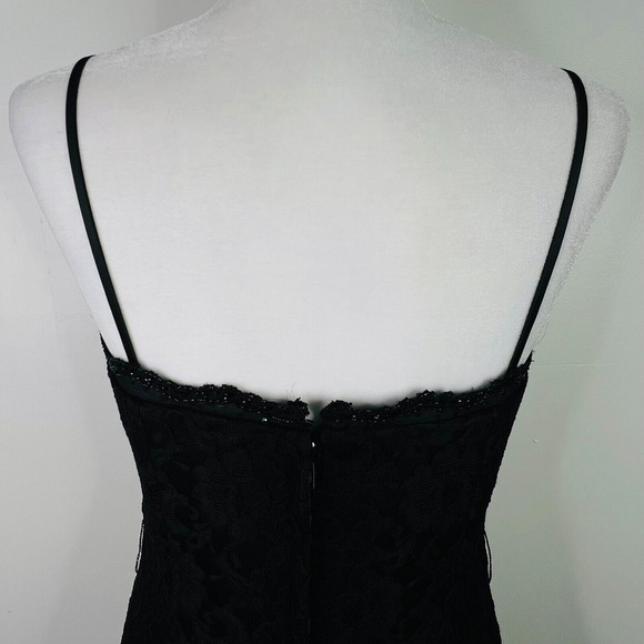 Mori‎ Lee by Madeline Gardner Dress Sz 13/14 Fit 10/12 Black Floral Lace No Belt - Picture 5 of 15